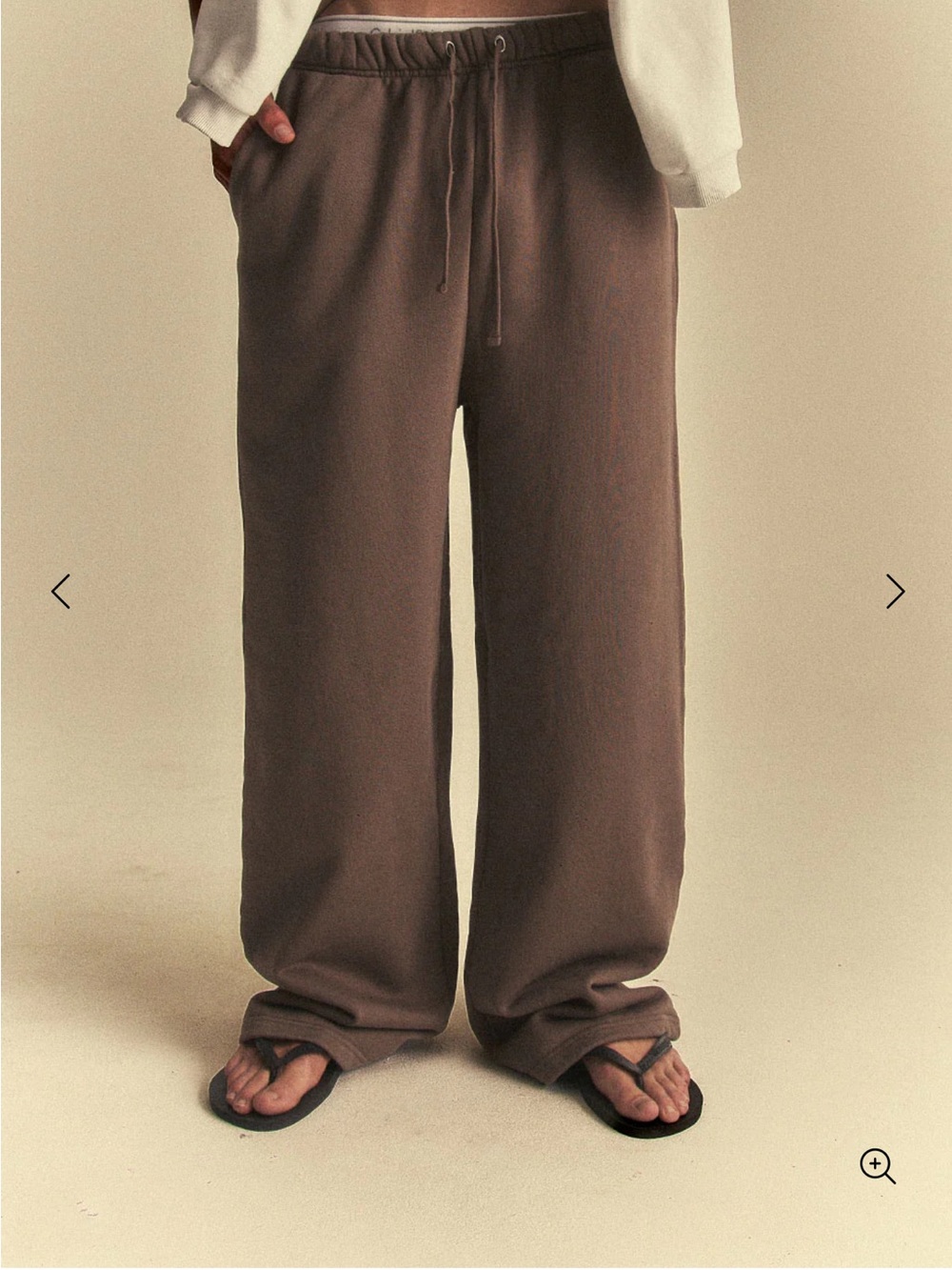 Elwood Core Wide Straight Leg Vintage Brown Terry Cloth Sweatpants Lounge Pants